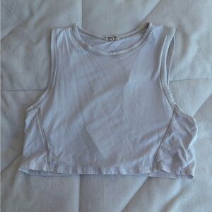 Women’s White Sleeveless Crop Top